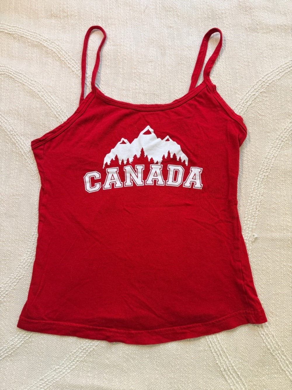 Source Unknown Red Canada Spaghetti Strap Camisole